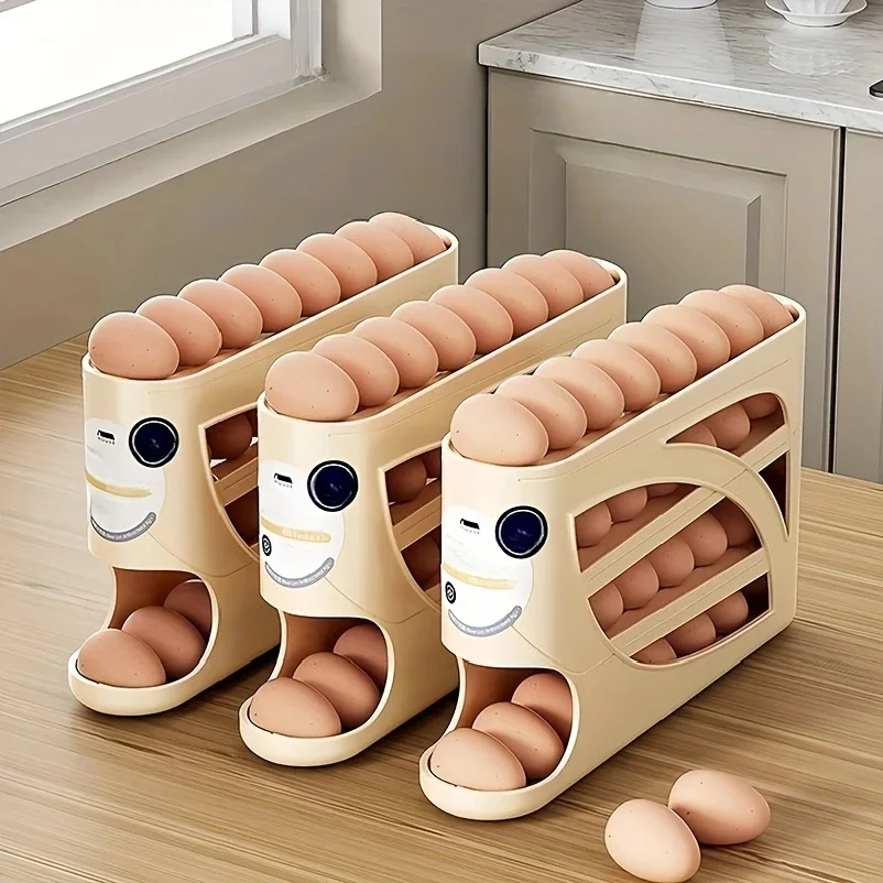 Xxl Food Storage Container - 3-Tier Rolling Egg Storage Container for
