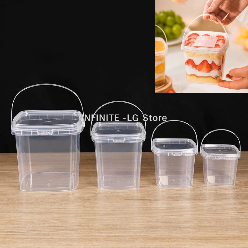 Food Storage Plastic Boxes - 10pcs Plastic 500/1000 ML Bucket For