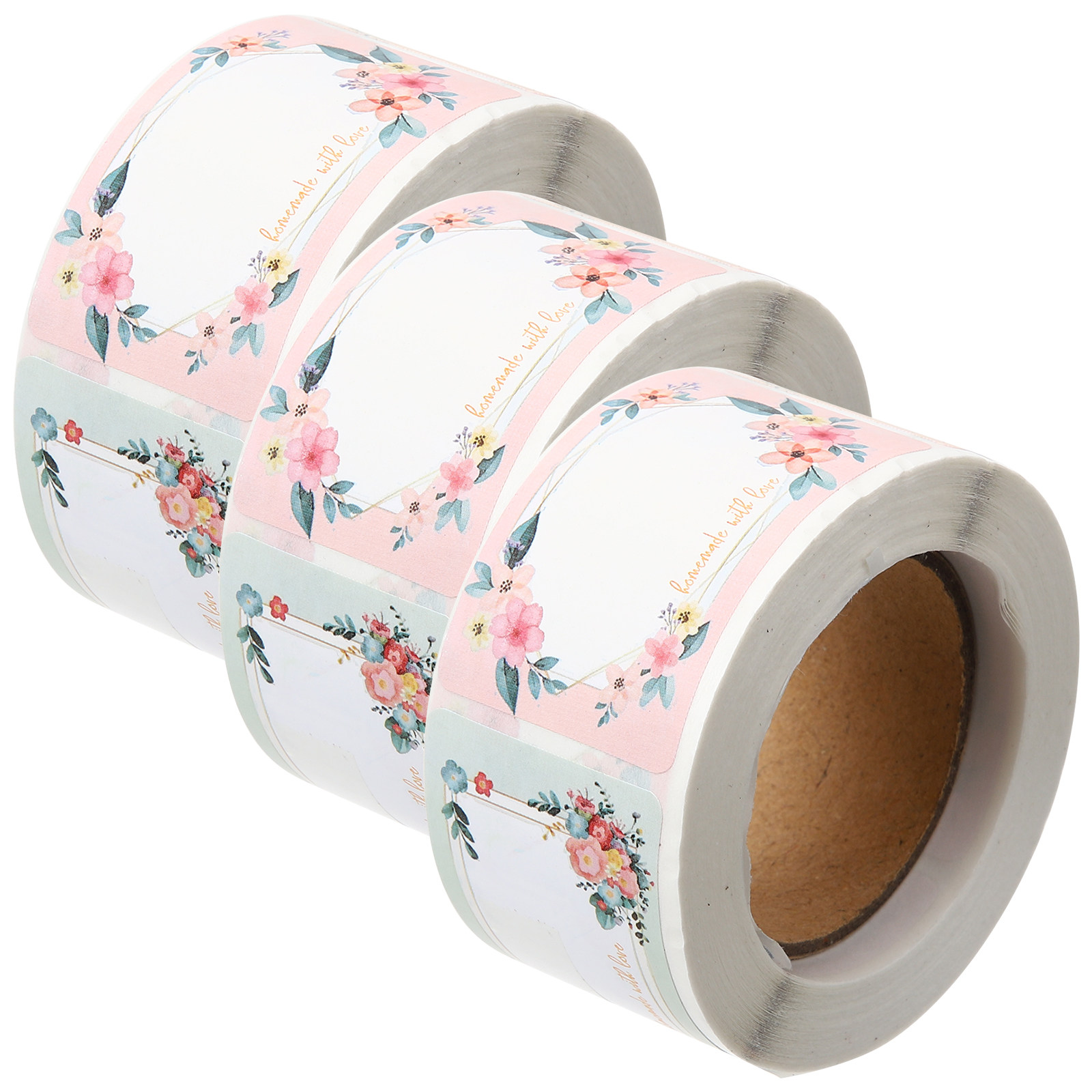 Food Storage Expiration Dates - 3 Rolls Blank Floral Name Sticker