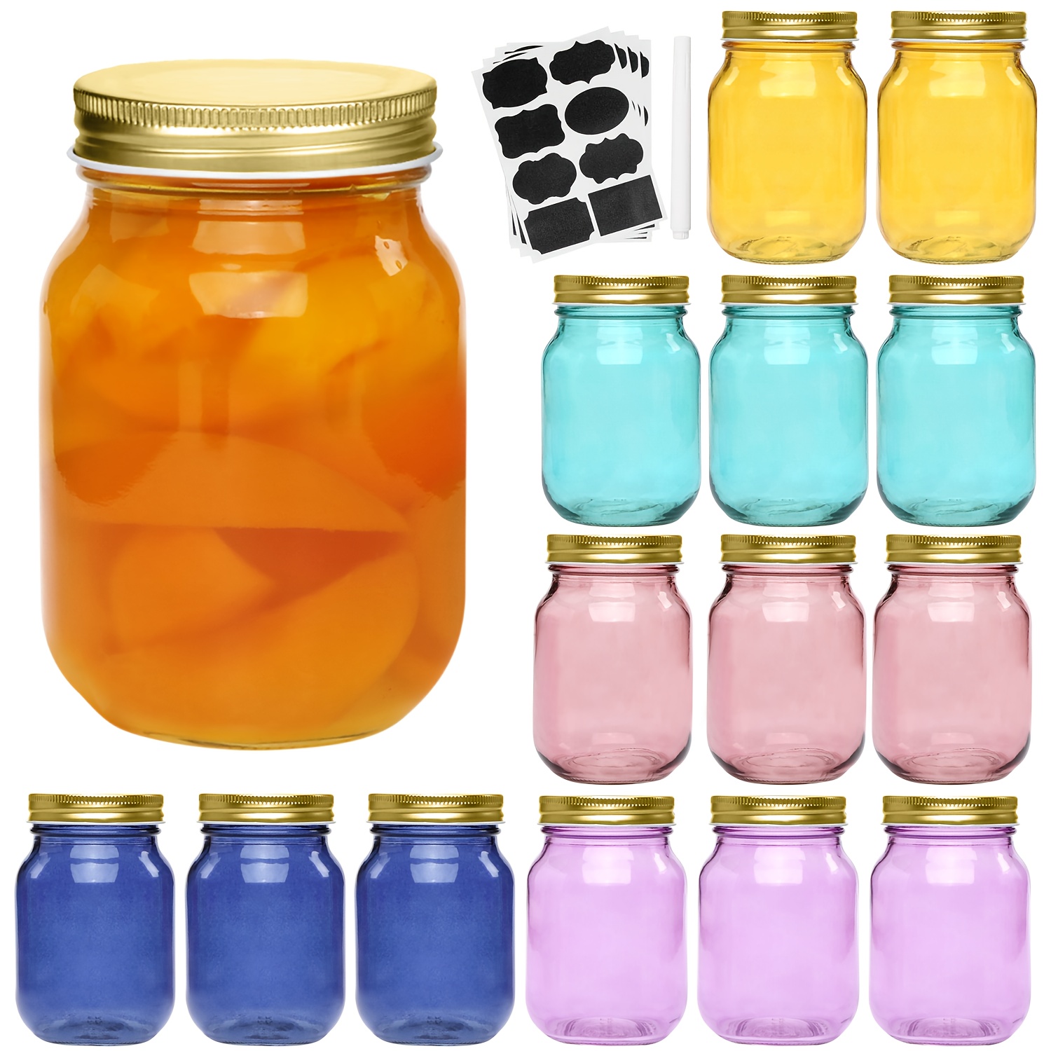 Food Storage Without Pantry - 15-Piece Glass Mason Jar Set –