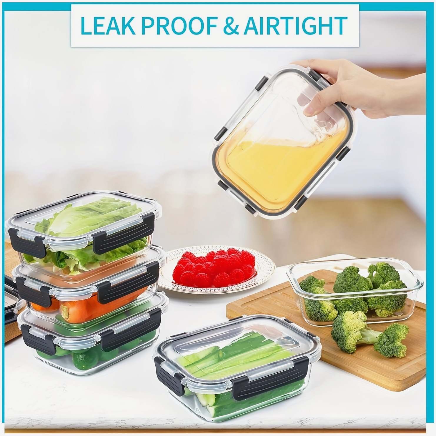 Food Storage Without Pantry - 22oz Glass Airtight Food Storage Containers