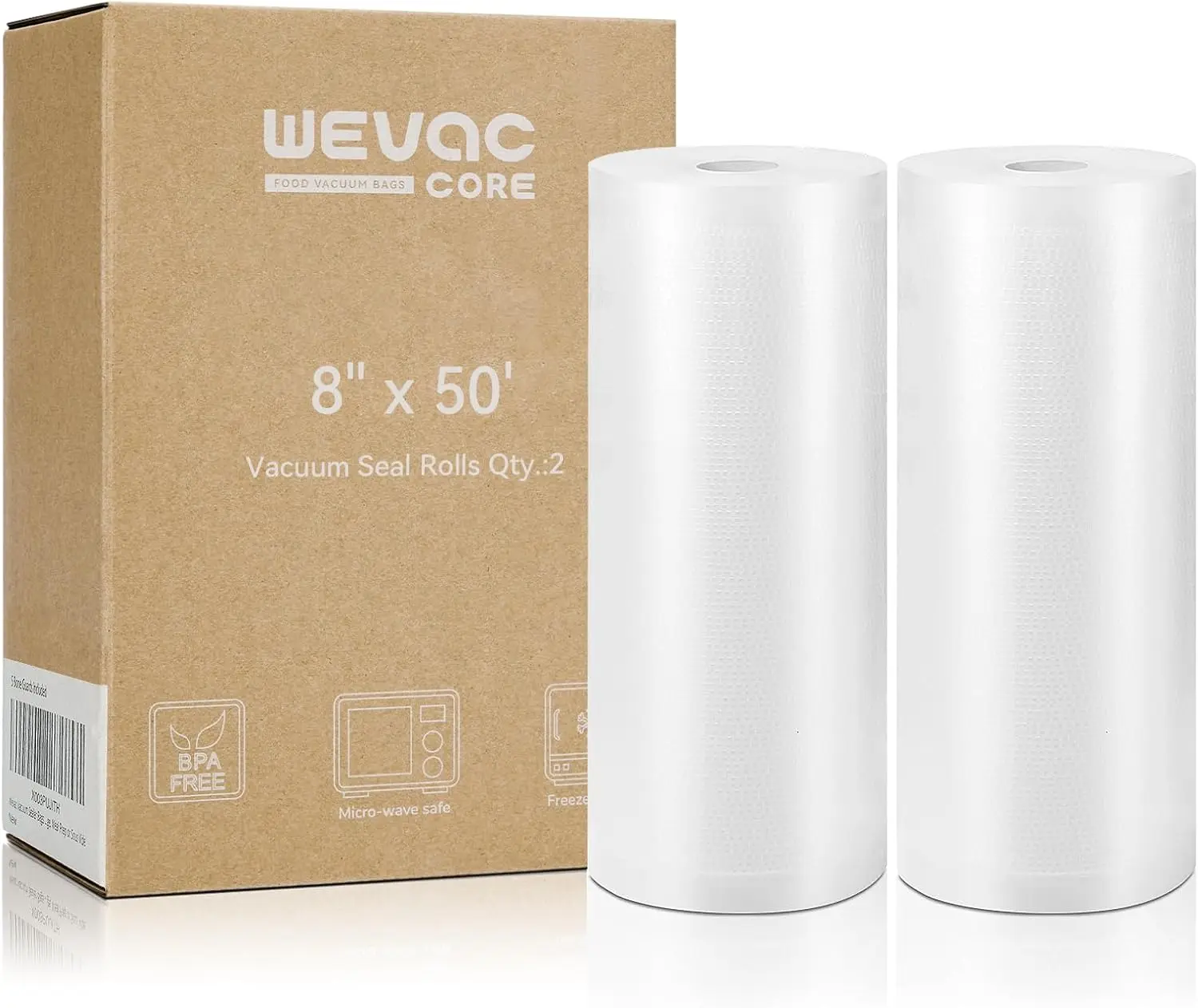 Food Storage Vacuum Seal - Vacuum Sealer Bags 8x50 Rolls 2