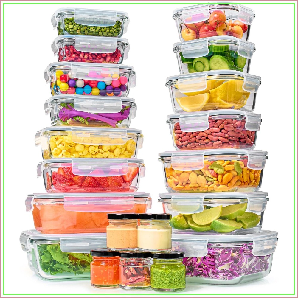 Food Storage Plastic Boxes - 40-Piece Glass Food Storage Containers with