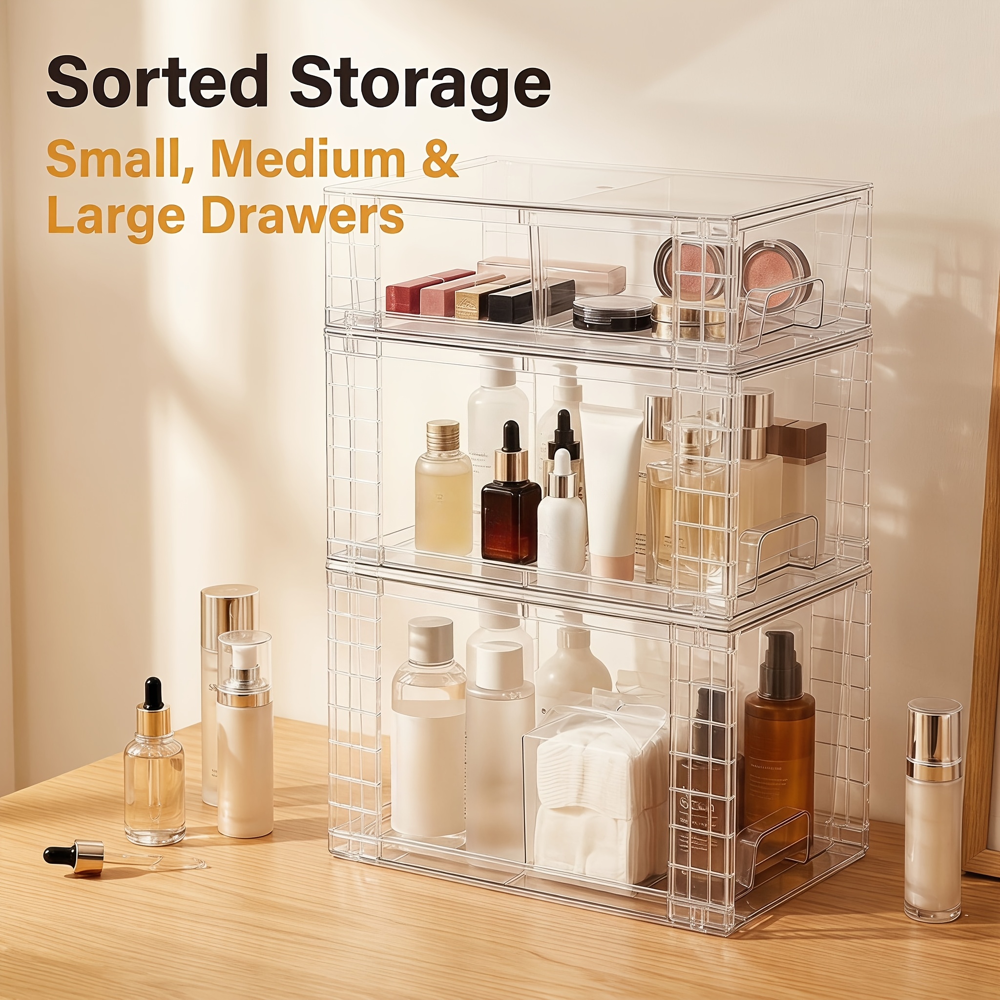 Food Storage Without Pantry - 3/4pcs Clear Stackable Storage Bins With