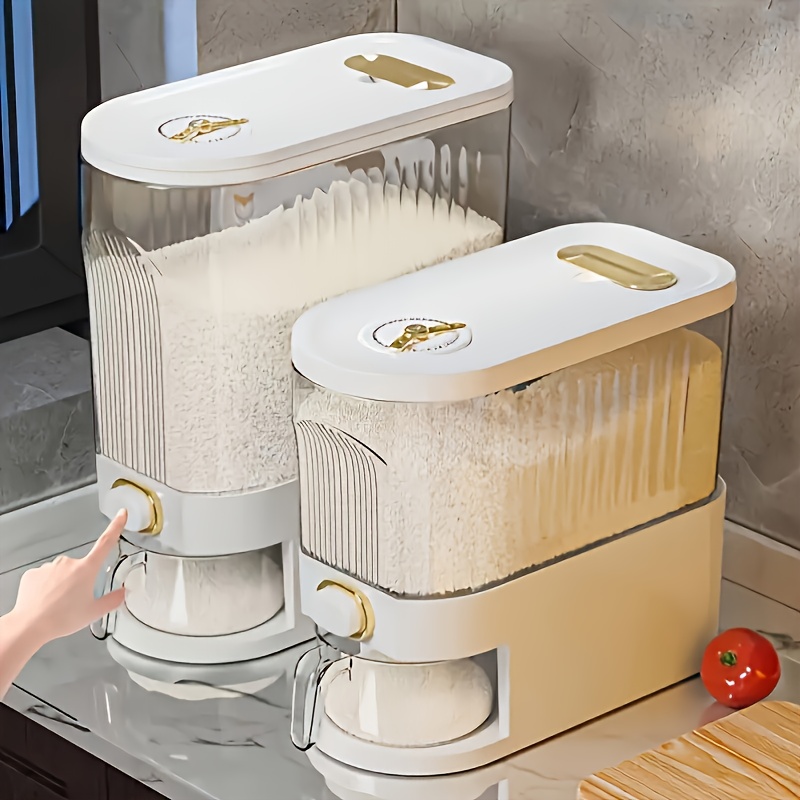 Food Storage Without Pantry - 22Lbs Large Rice & Cereal Dispenser