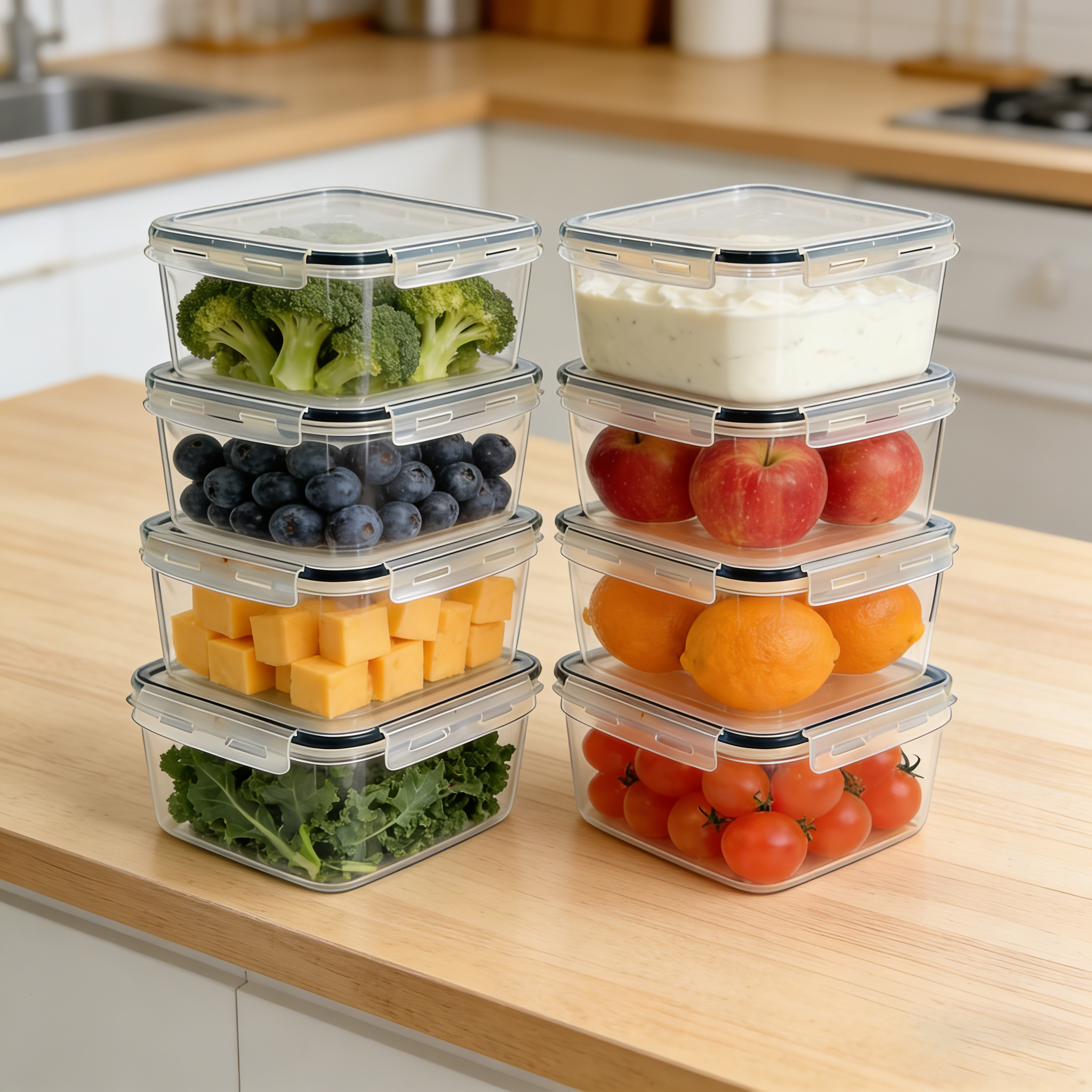 Food Storage Food Safety - 2L 2/4/6/8Pcs Large Food Containers for