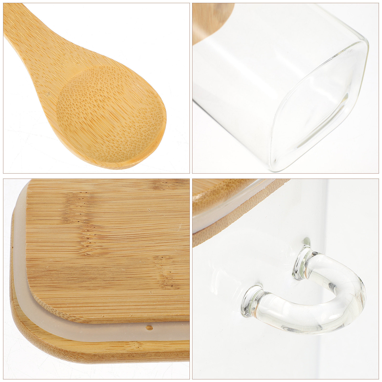 Airtight Cereal Jar - 1Set Square Airtight Glass Food Storage