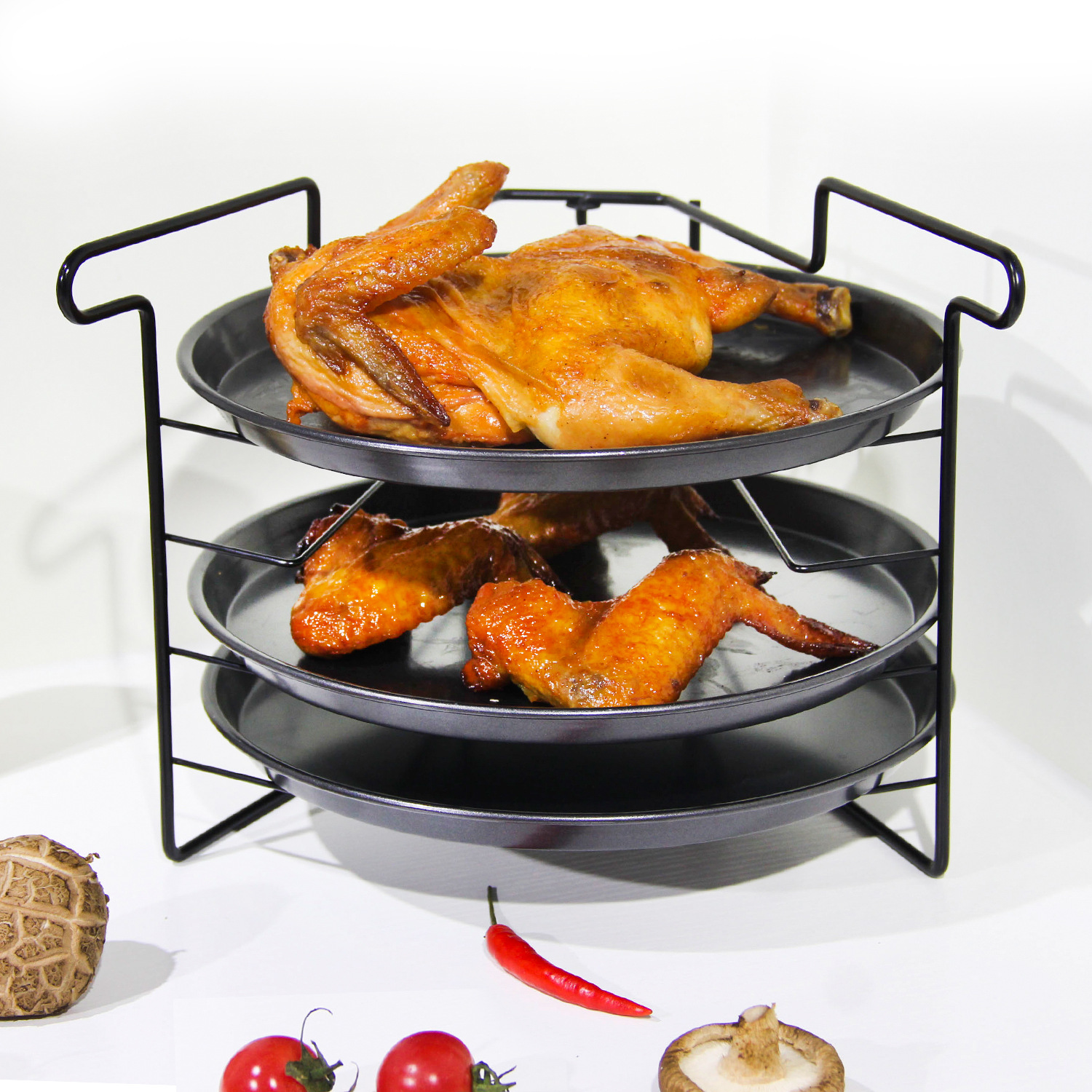 Food Storage And Preparation - Simple Pizza Rack Kitchen Multifunctional Foldable