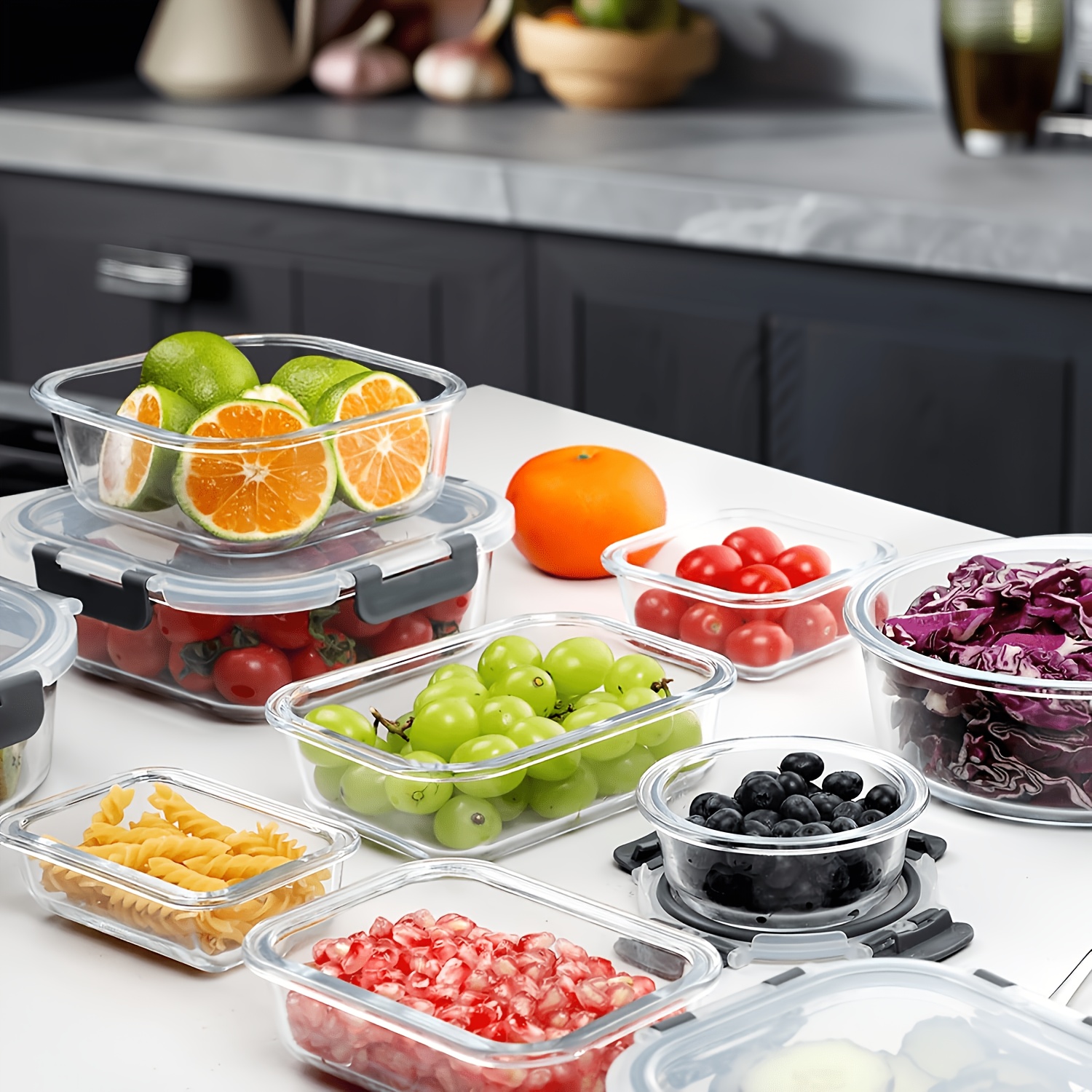 24-Piece Glass Food Storage Se - Food Storage Without Pantry 评论和价格