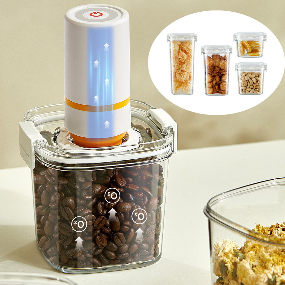 Vacuum Sealed Tank Coffee Bean - Airtight Cereal Jar 评论和价格