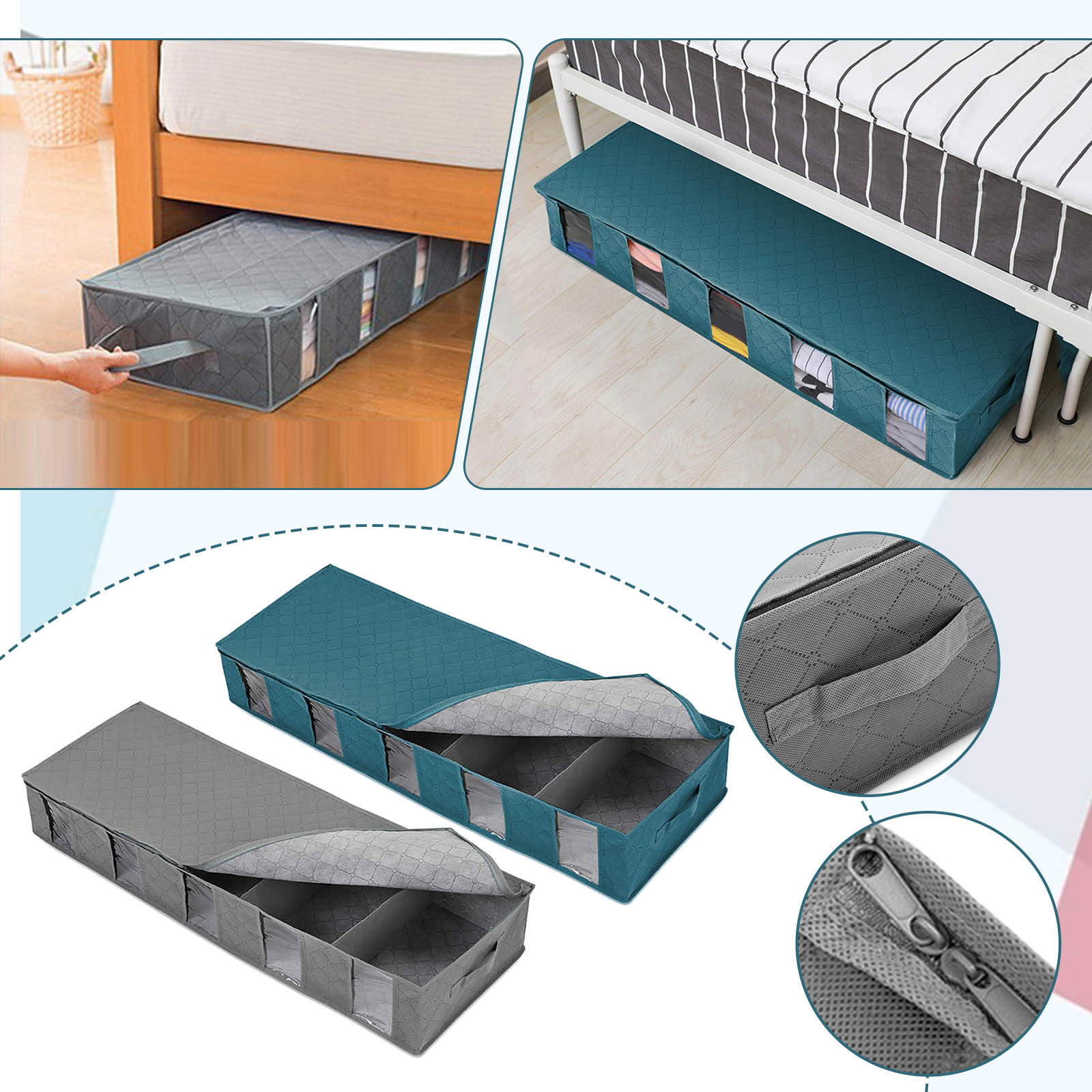 Under Bed Dust-Proof Storage O - Food Storage Under Bed 评论和价格