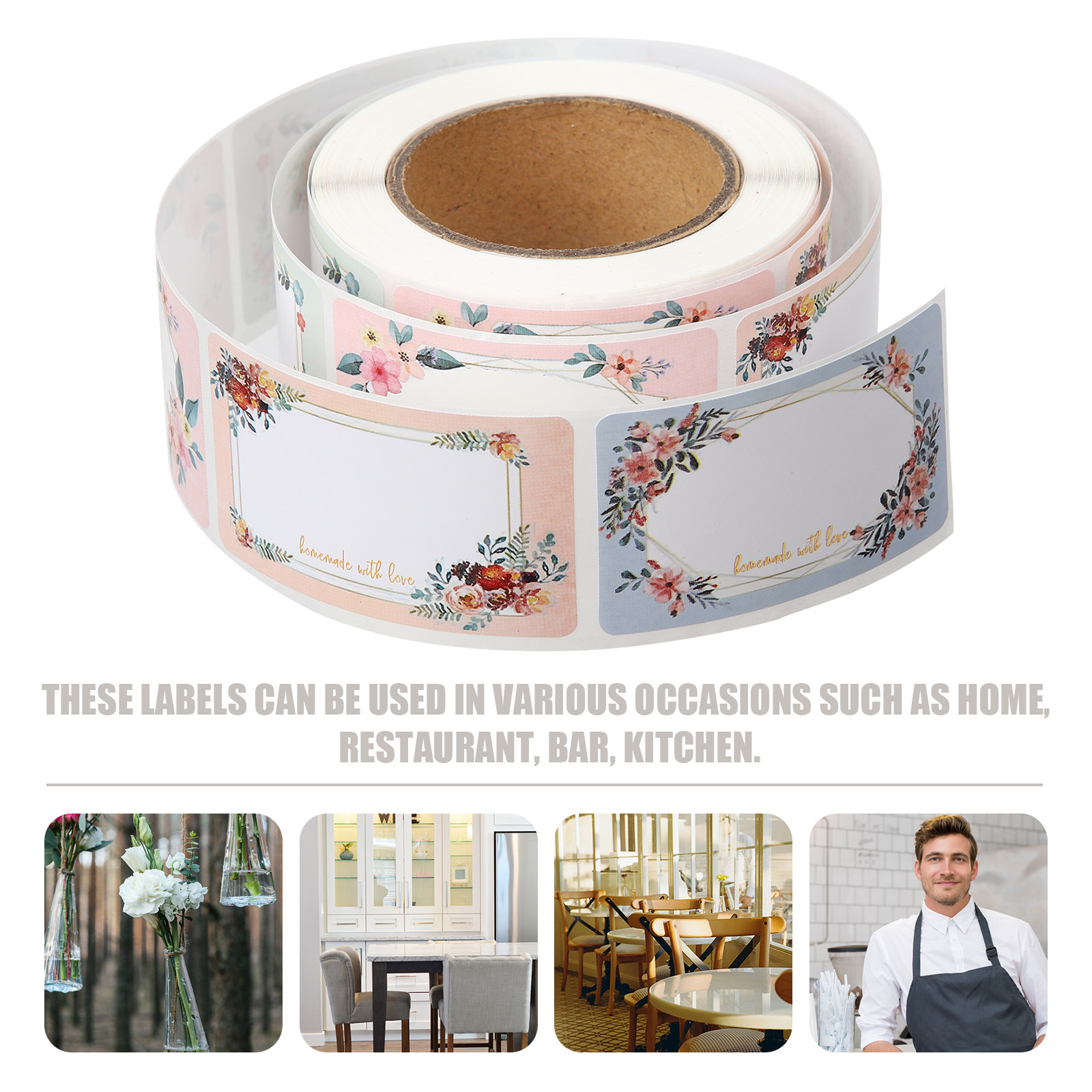3 Rolls Blank Floral Name Stic - Food Storage Expiration Dates 评论和价格