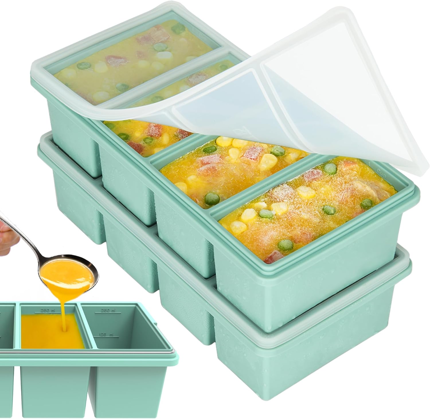 Silicone Ice Tray Mold 250ml 5 - Xxl Food Storage Container 评论和价格