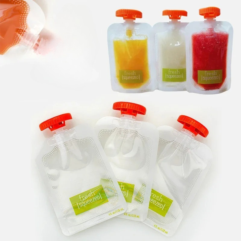 10Pcs Baby Food and Juice Box  - Food Storage Silicone Bags 评论和价格