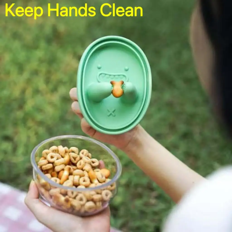 Hands-Free Snack Box, No Crumb - Food Storage Silicone 评论和价格