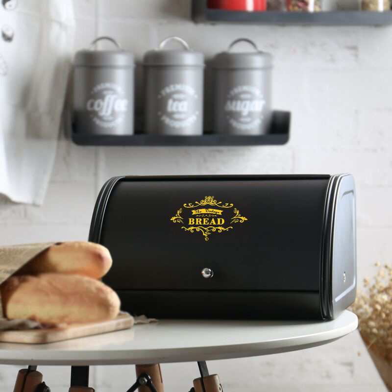 Metal Bread Box Black bread Bi - Xxl Food Storage Container 评论和价格