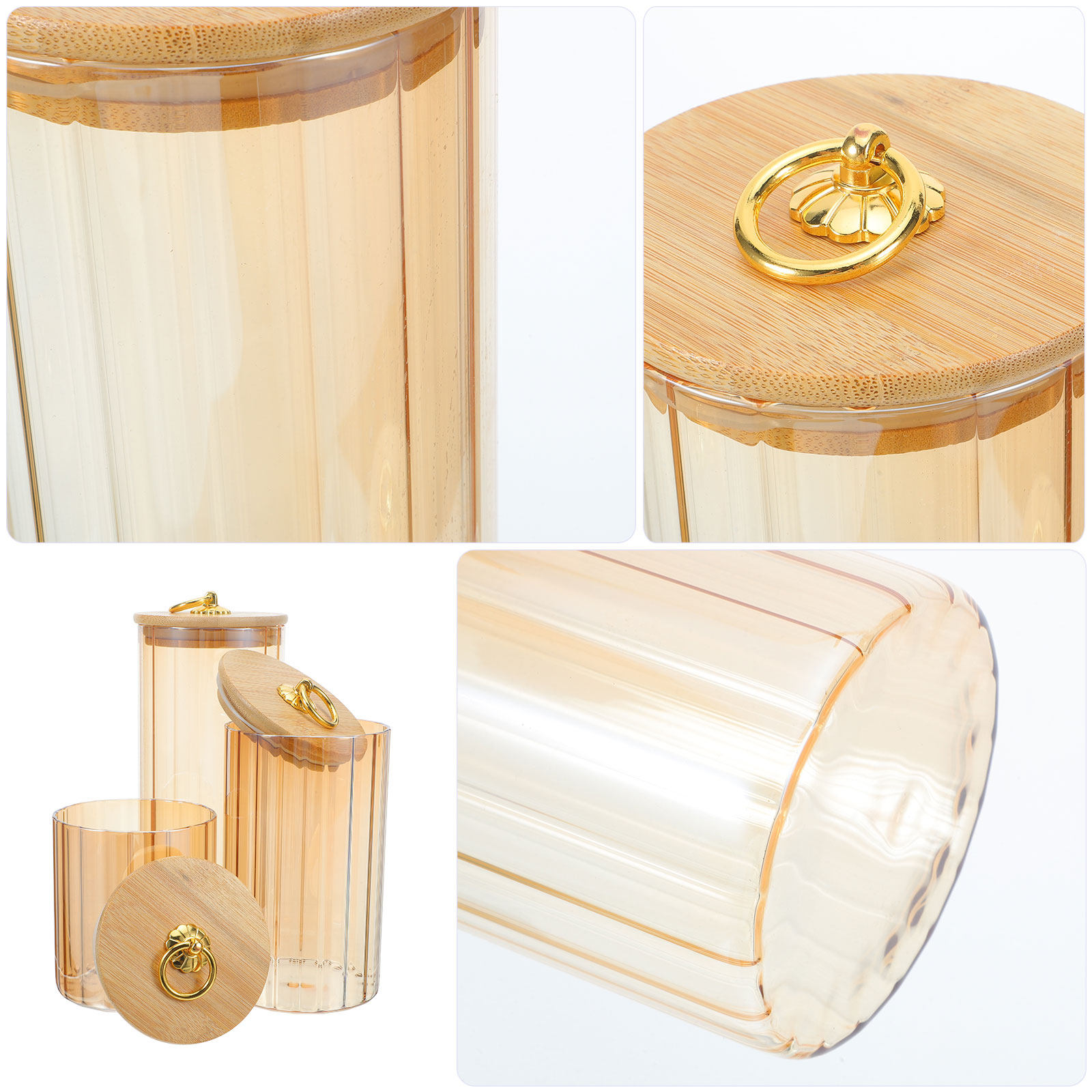 3Pcs Vintage Airtight Glass St - Airtight Cereal Jar 评论和价格