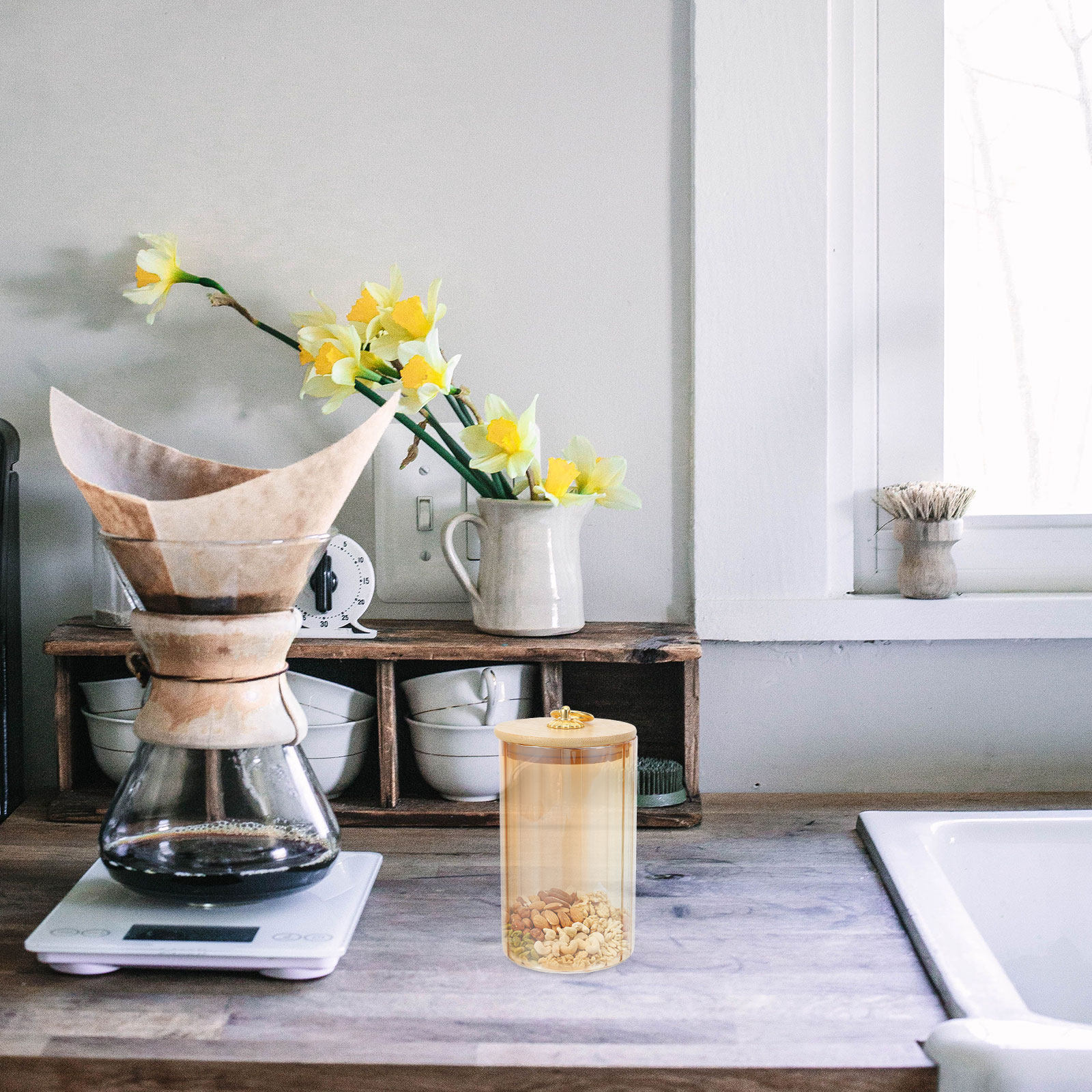 3Pcs Vintage Airtight Glass St - Airtight Cereal Jar 评论和价格