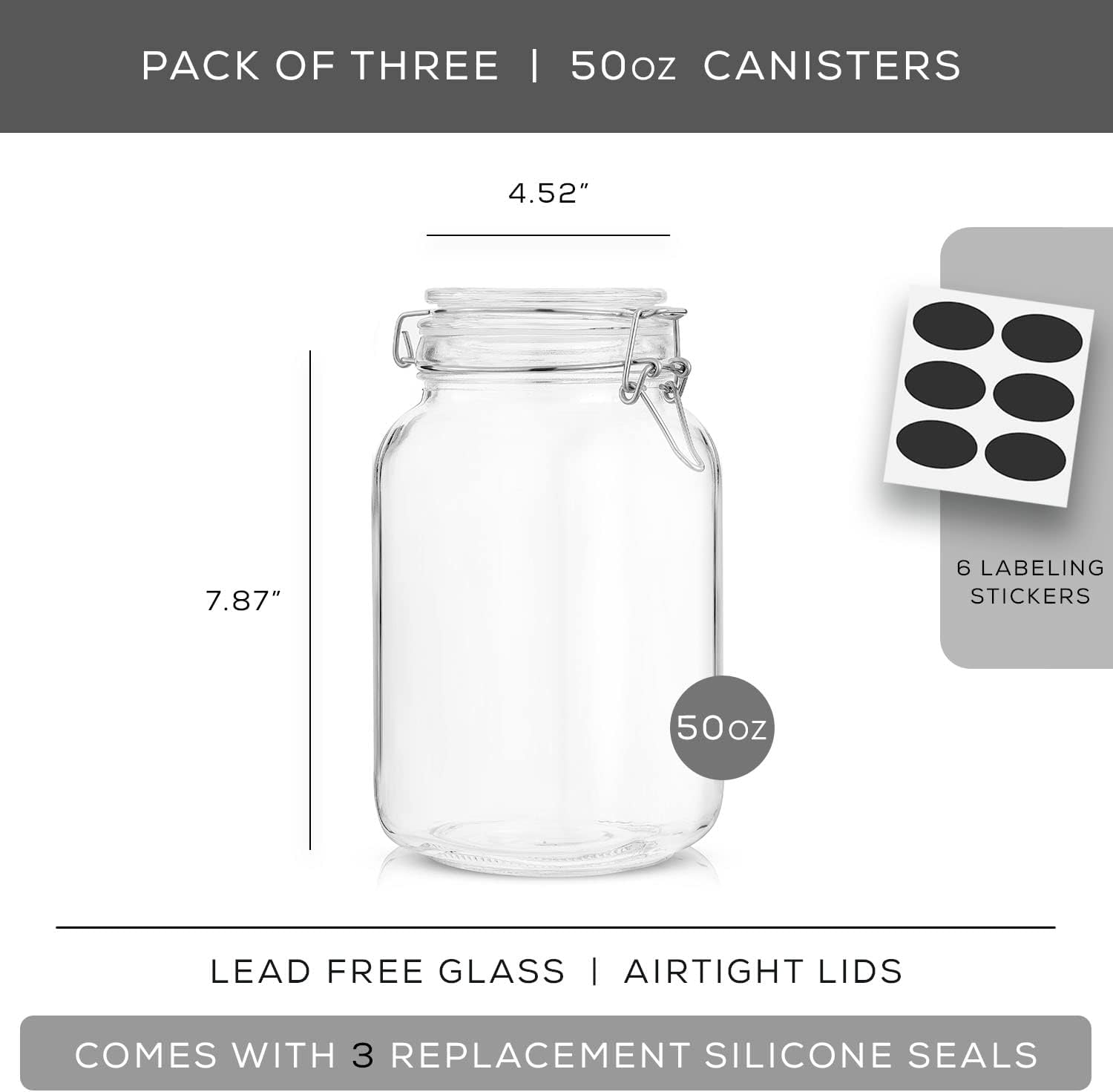 Airtight Glass Jars with Lids  - Food Storage Silicone 评论和价格