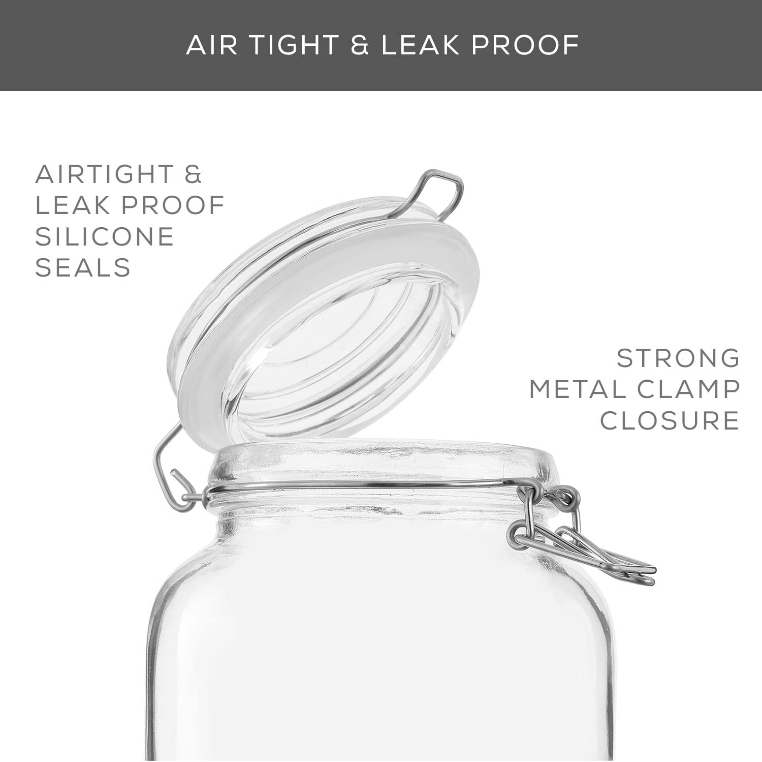 Airtight Glass Jars with Lids  - Food Storage Silicone 评论和价格