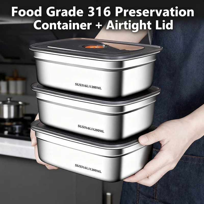 Large Capacity Stainless Steel - Xxl Food Storage Container 评论和价格