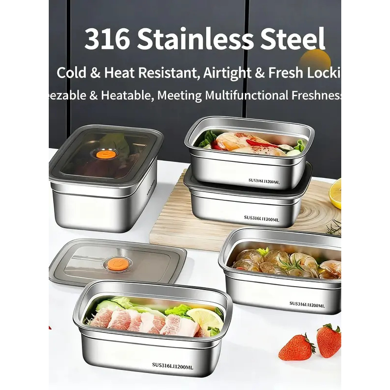 Large Capacity Stainless Steel - Xxl Food Storage Container 评论和价格