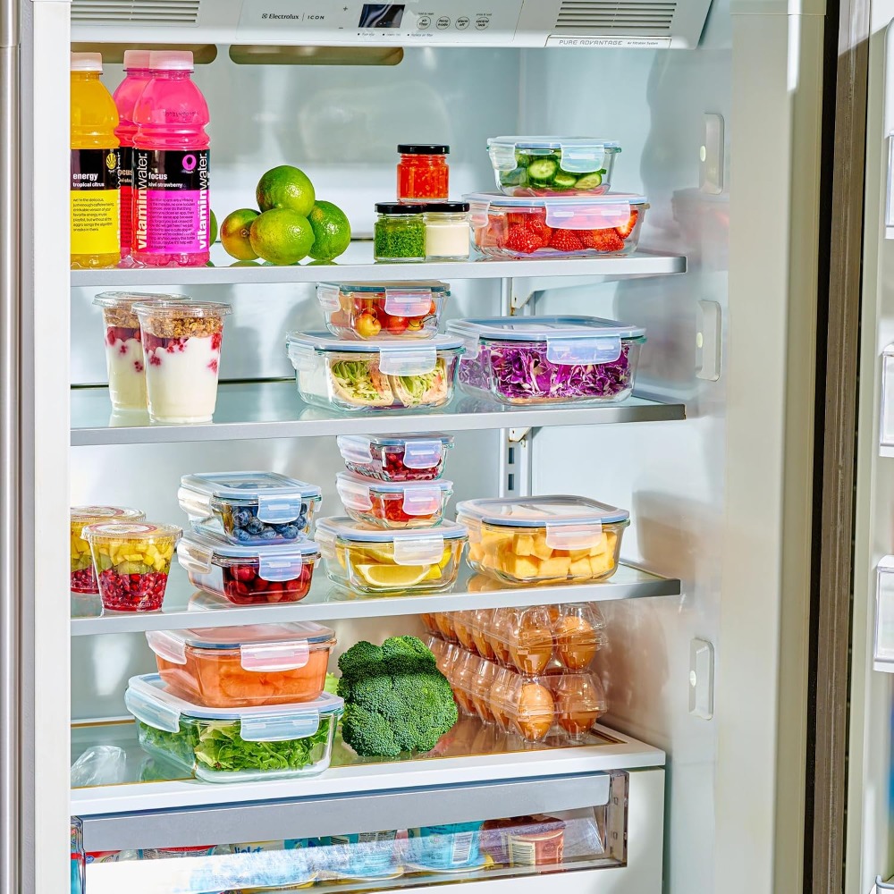 40-Piece Glass Food Storage Co - Food Storage Plastic Boxes 评论和价格