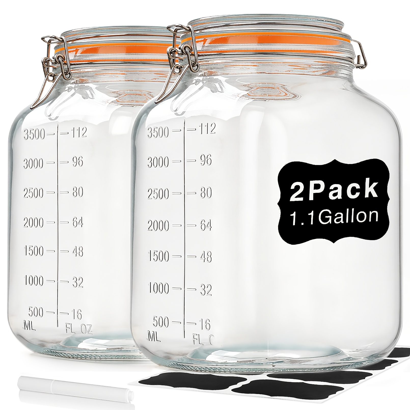 2-Pack Square Glass Storage Ja - Food Storage Without Pantry 评论和价格