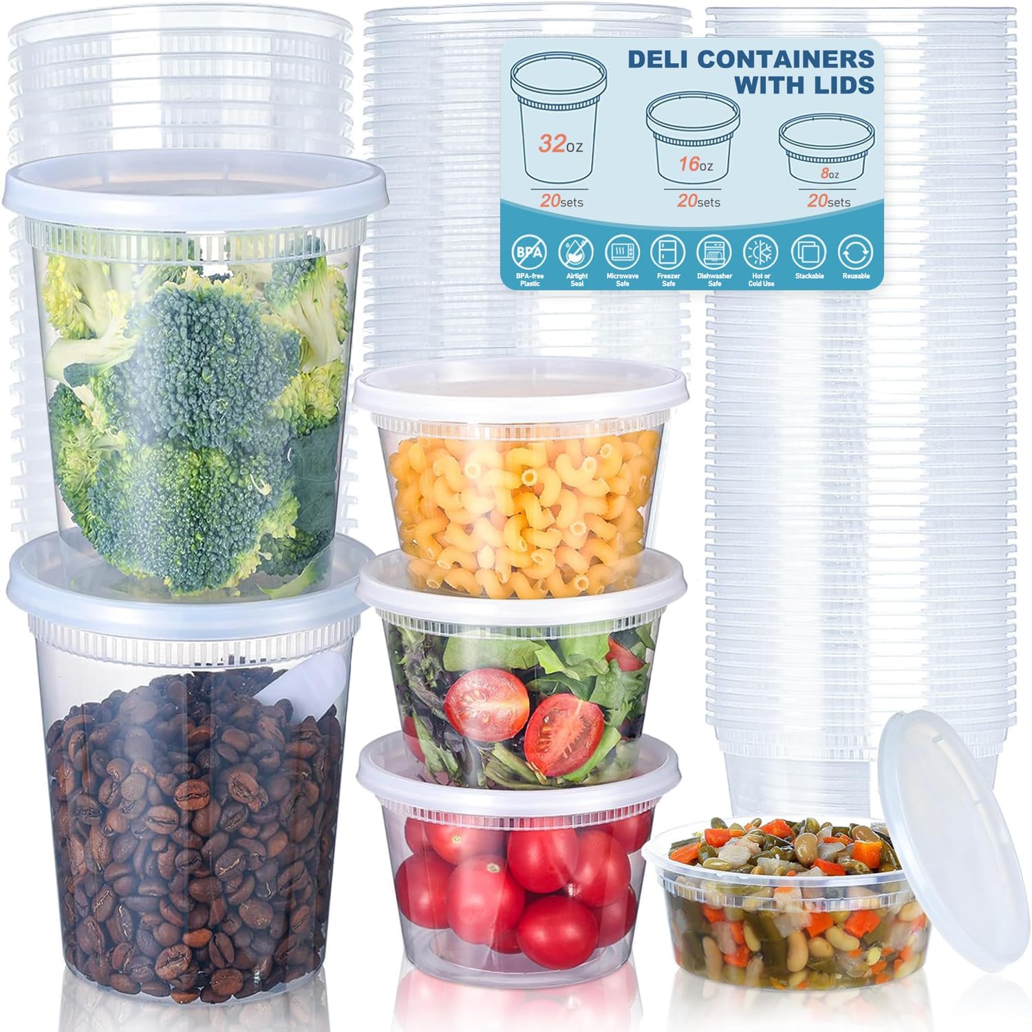 24pcs Deli Food Storage Contai - Food Storage Plastic Boxes 评论和价格