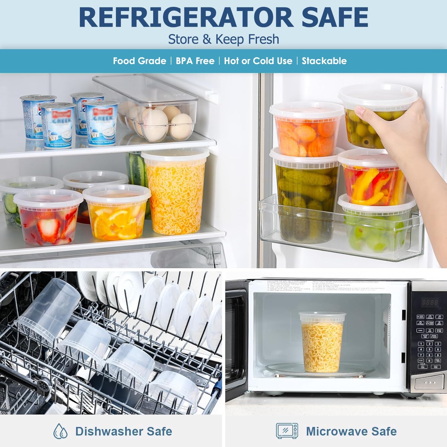 24pcs Deli Food Storage Contai - Food Storage Plastic Boxes 评论和价格