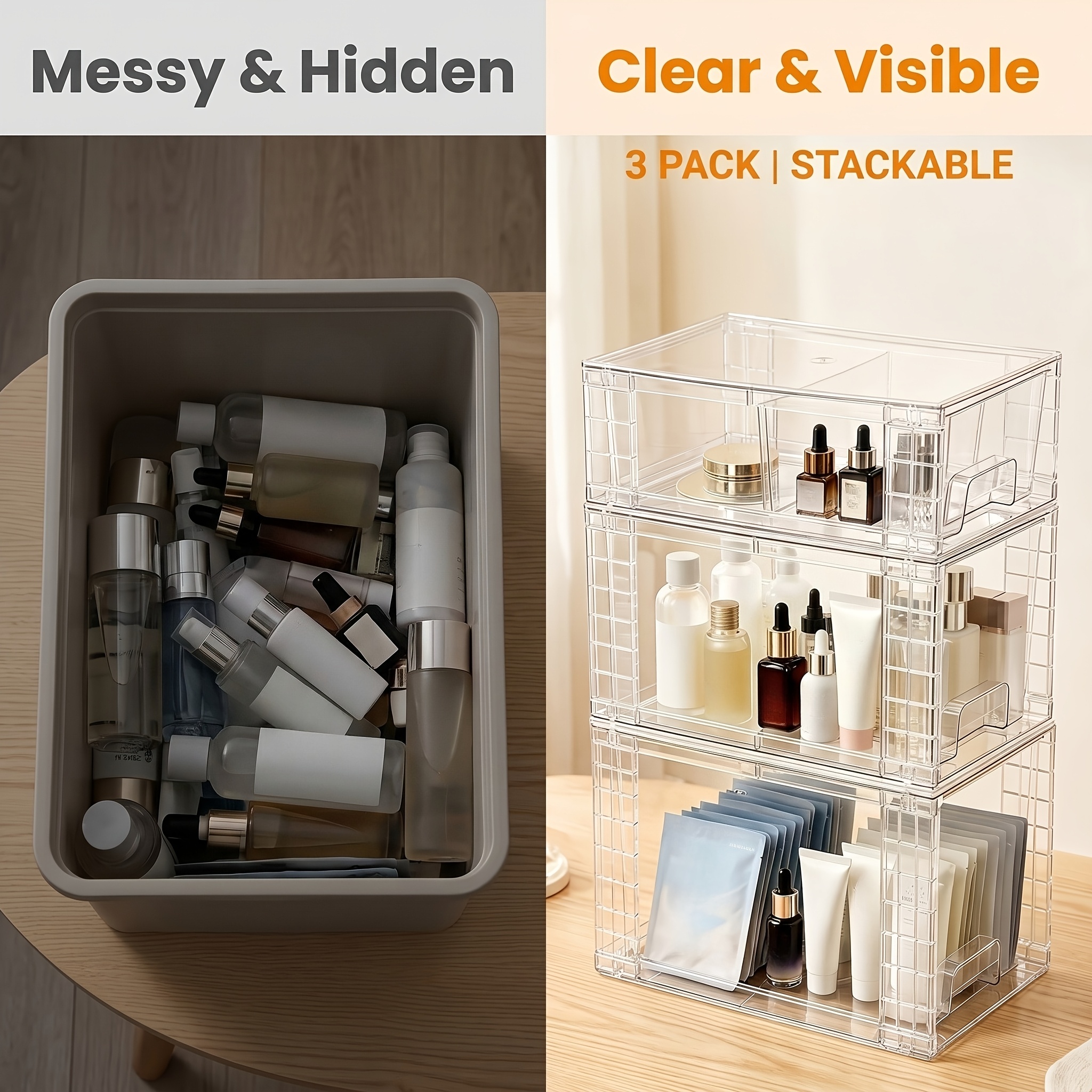 3/4pcs Clear Stackable Storage - Food Storage Without Pantry 评论和价格