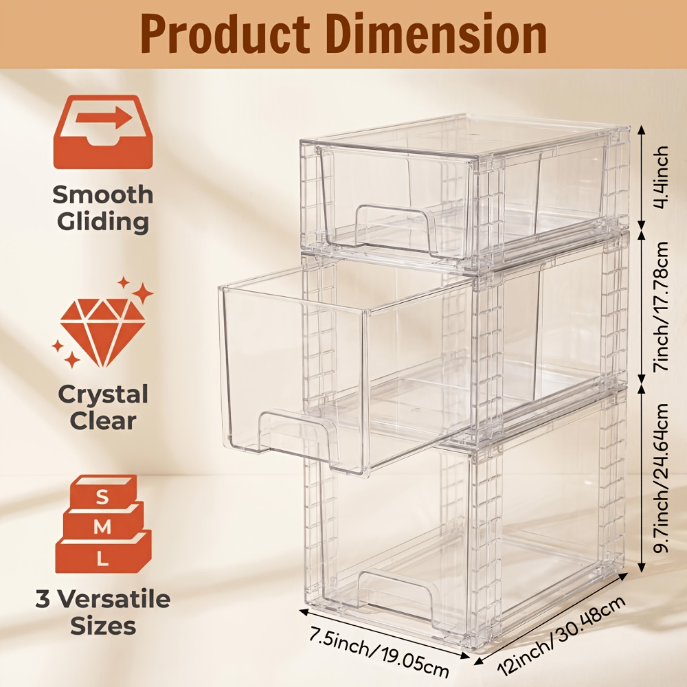 3/4pcs Clear Stackable Storage - Food Storage Without Pantry 评论和价格