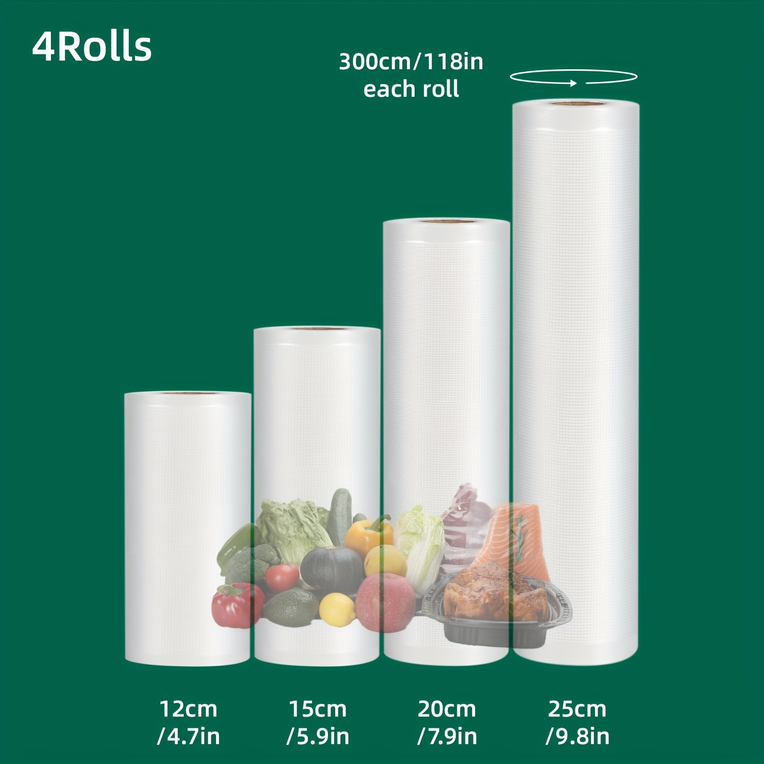 4-Pack Vacuum Sealer Rolls: He - Food Storage Vacuum Seal 评论和价格