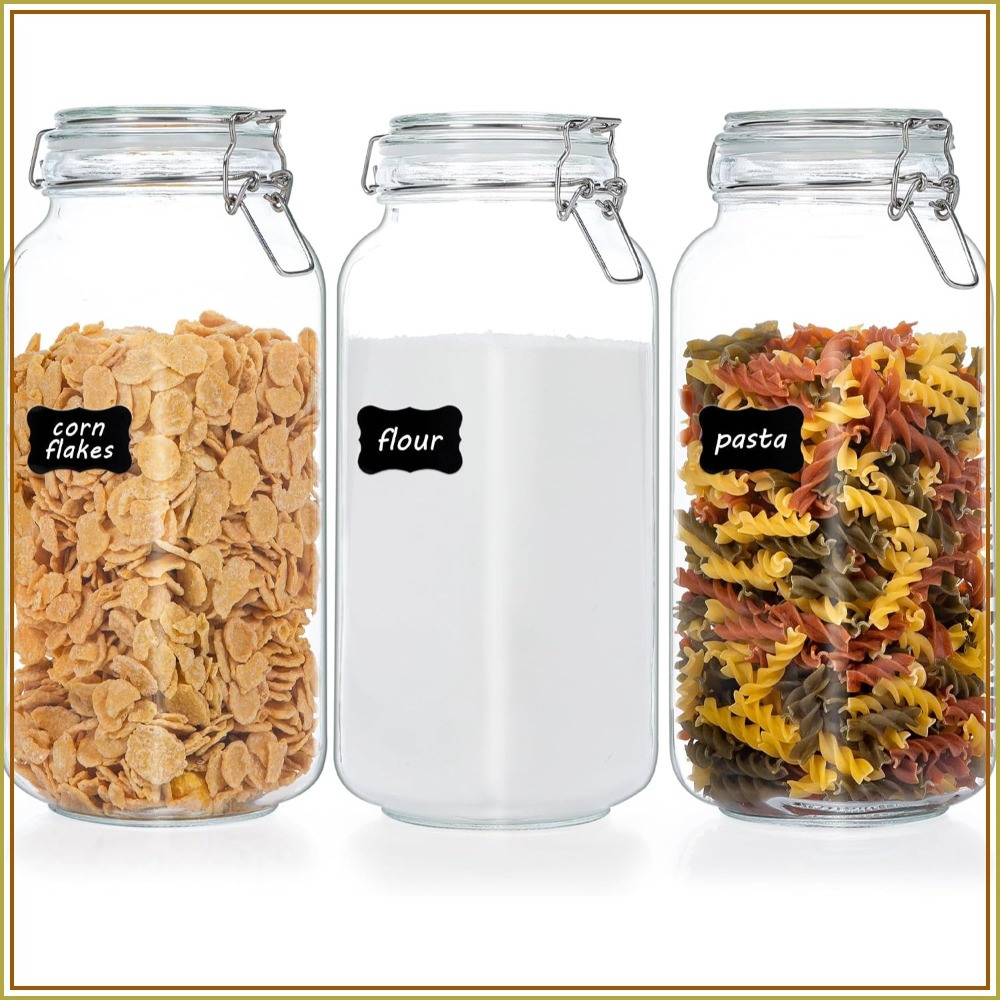 78oz Glass Food Storage Jars w - Airtight Cereal Jar 评论和价格