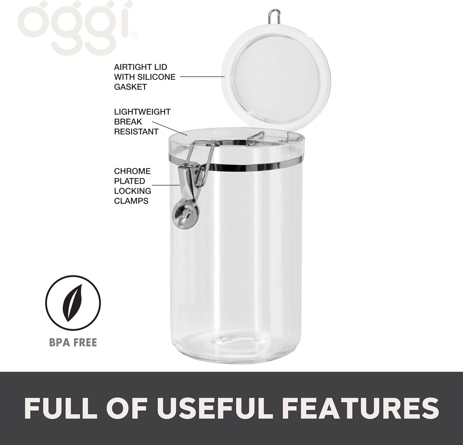 Large Clear Canister with Airt - Food Storage Silicone 评论和价格