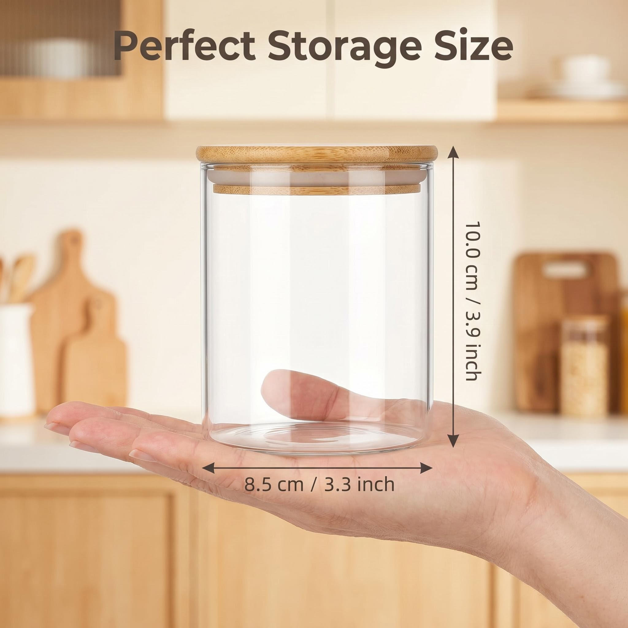 9 Pieces Clear Glass Storage C - Airtight Cereal Jar 评论和价格