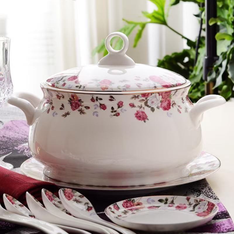 9 Inch, Bone China Tureen for  - Food Storage In Plants 评论和价格