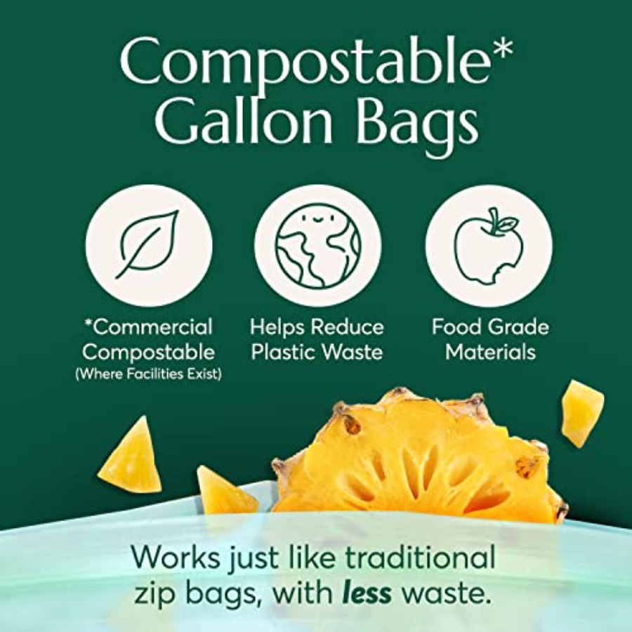 Compostable Gallon Size Food S - Food Storage Silicone Bags 评论和价格