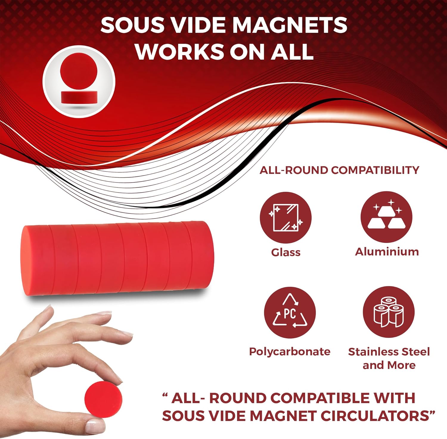 Sous Vide Magnets Set of 8 - F - Food Storage Silicone 评论和价格