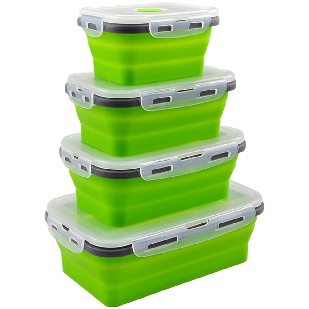 Foldable Silicone Lunch Box Se - Food Storage Silicone 评论和价格