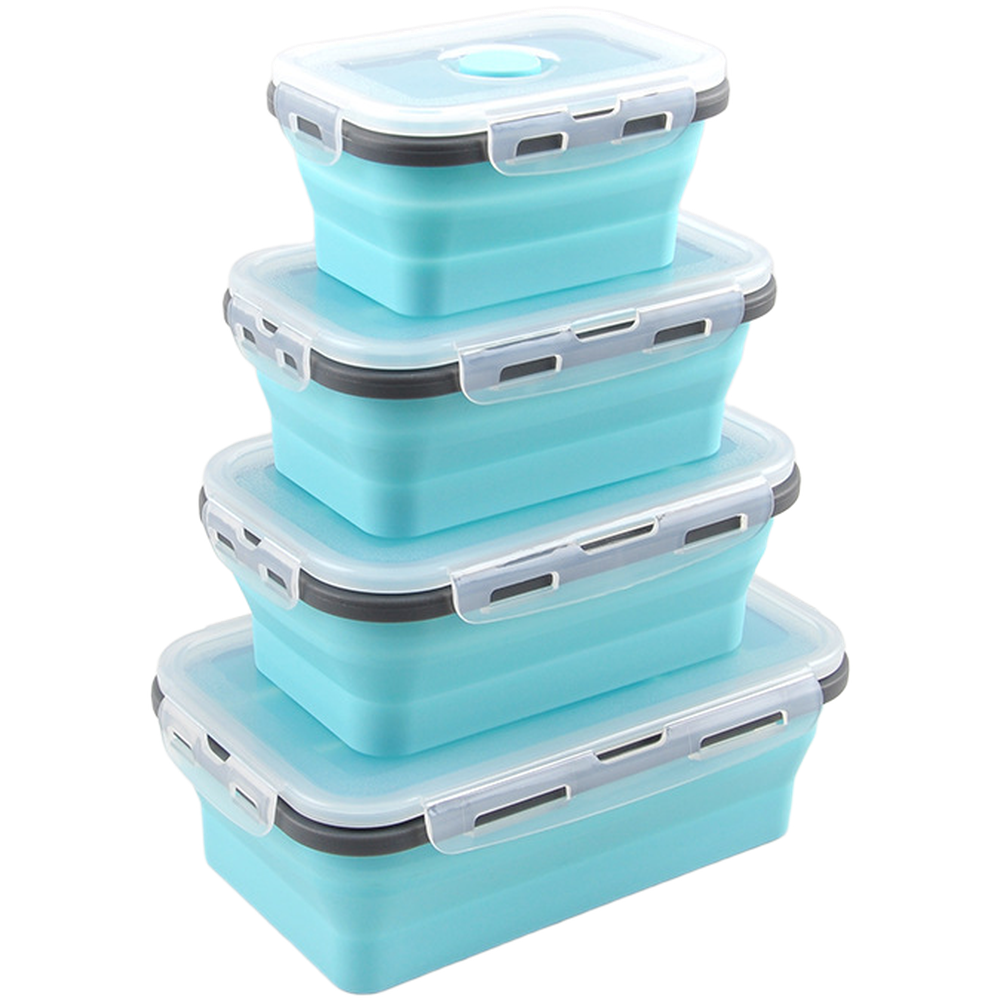 Foldable Silicone Lunch Box Se - Food Storage Silicone 评论和价格