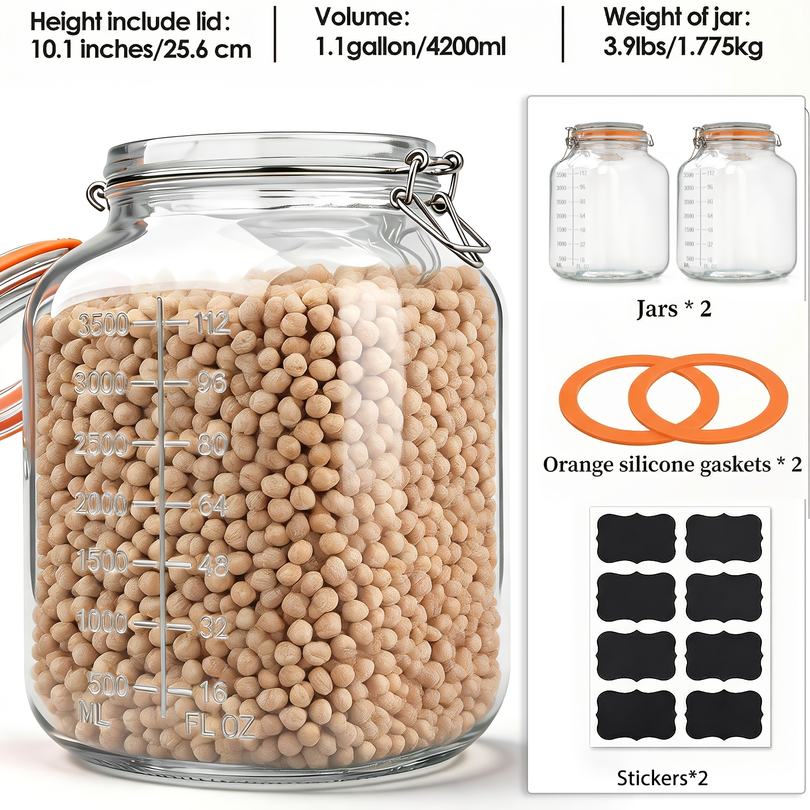 2-Pack Square 1.1-Gallon Airti - Food Storage Without Pantry 评论和价格