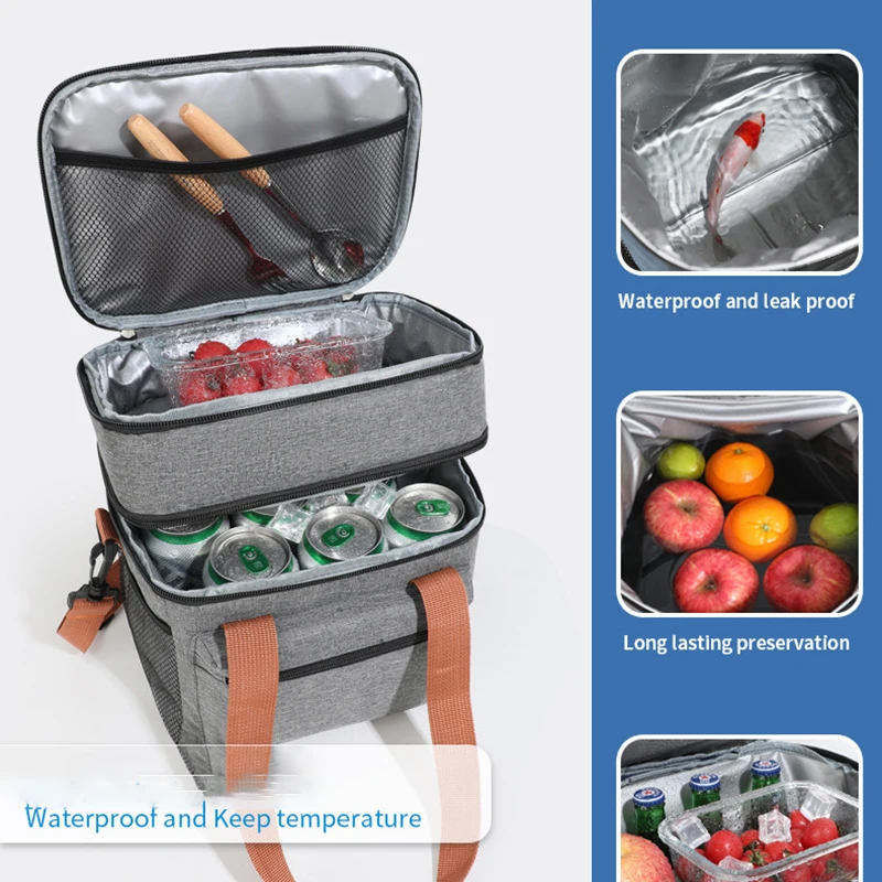 Thermal Lunch Bag Double Layer - Xxl Food Storage Container 评论和价格