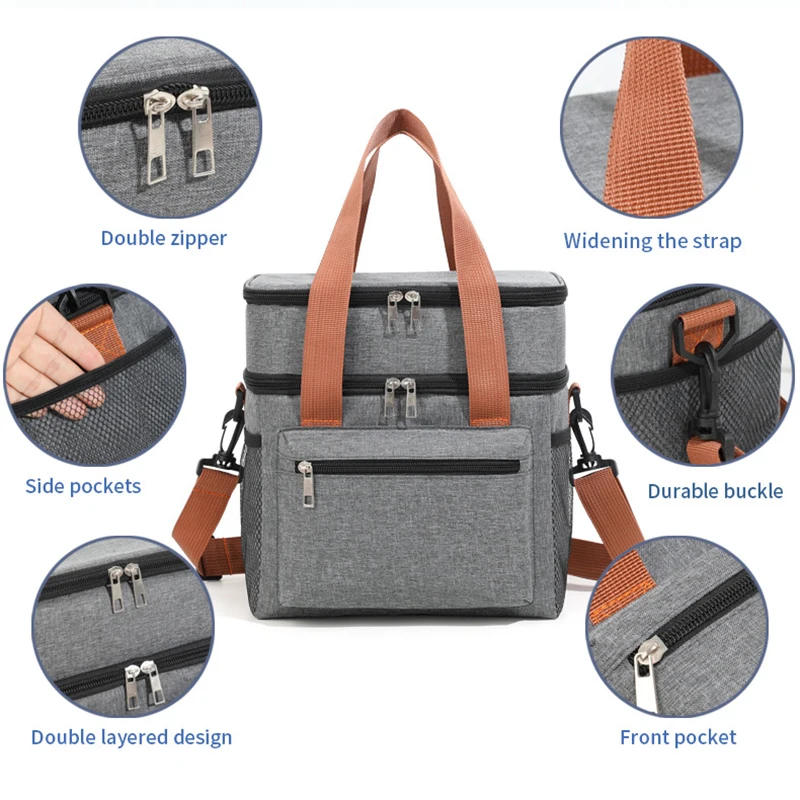 Thermal Lunch Bag Double Layer - Xxl Food Storage Container 评论和价格