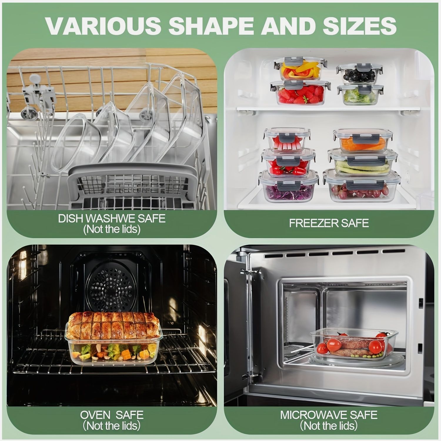 12-Piece Glass Food Storage Se - Food Storage Without Pantry 评论和价格