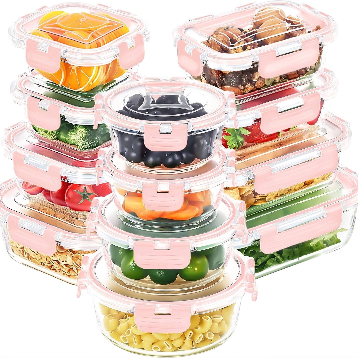 12-Piece Glass Food Storage Se - Food Storage Without Pantry 评论和价格