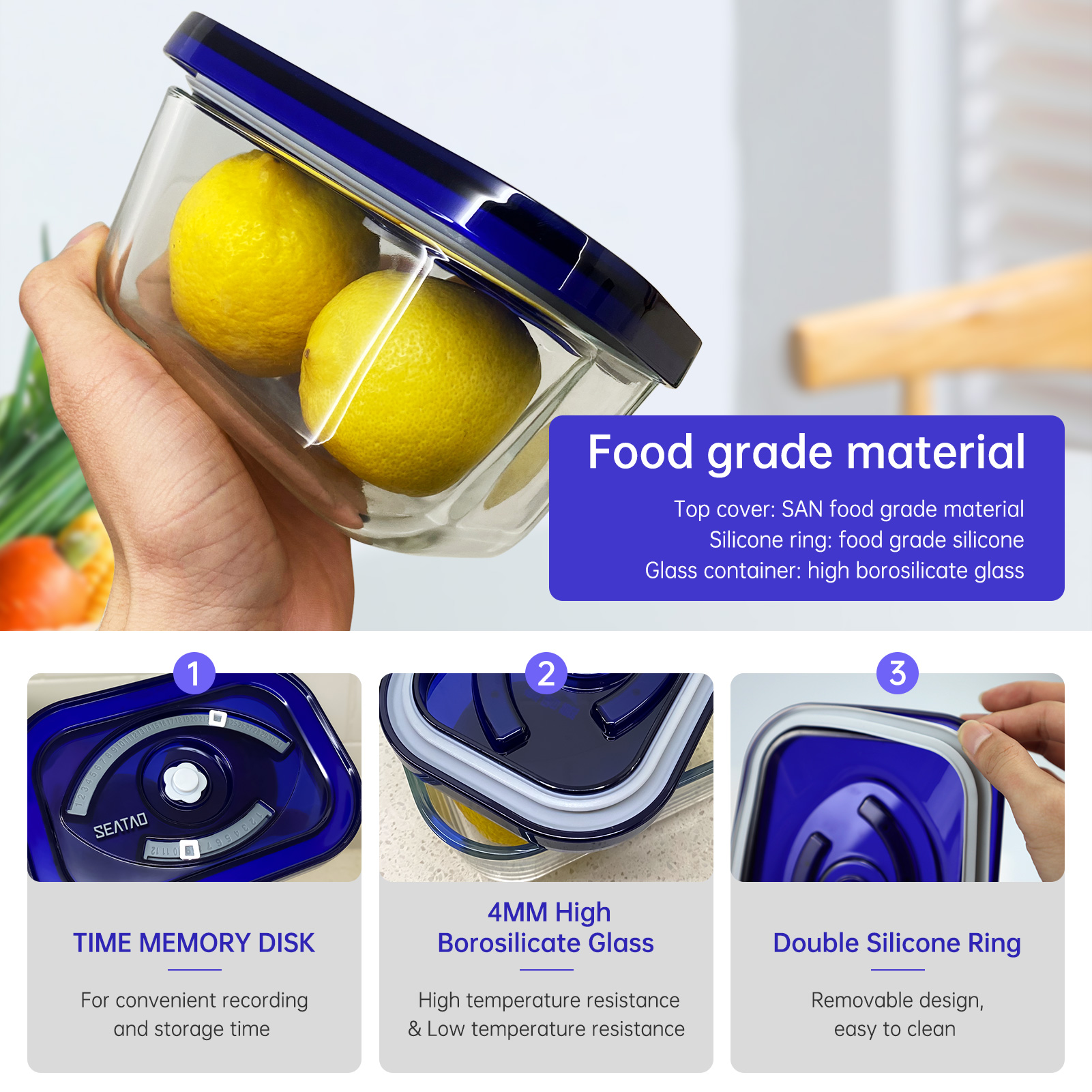 SEATAO Glass Food Storage Cont - Food Storage Vacuum Seal 评论和价格
