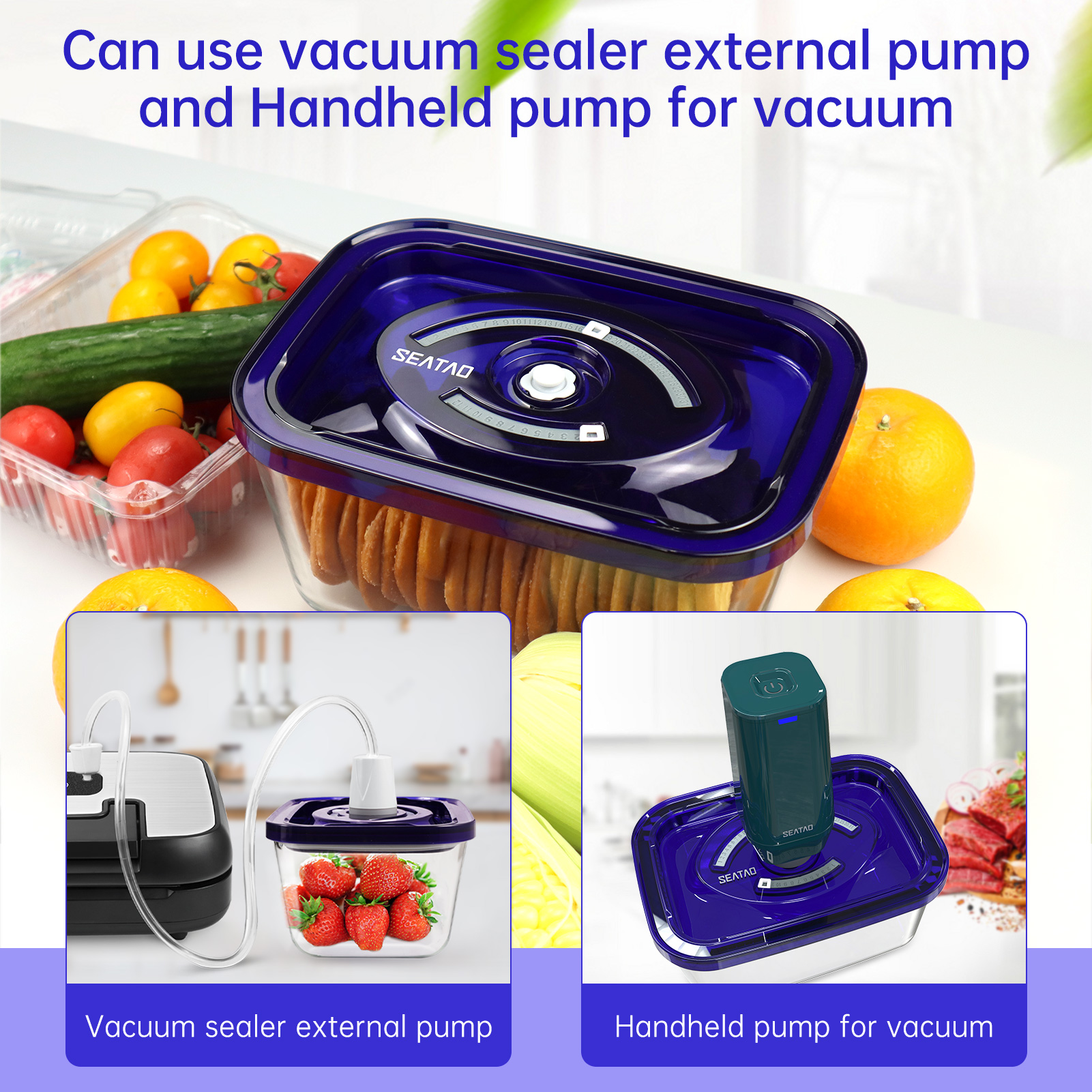 SEATAO Glass Food Storage Cont - Food Storage Vacuum Seal 评论和价格