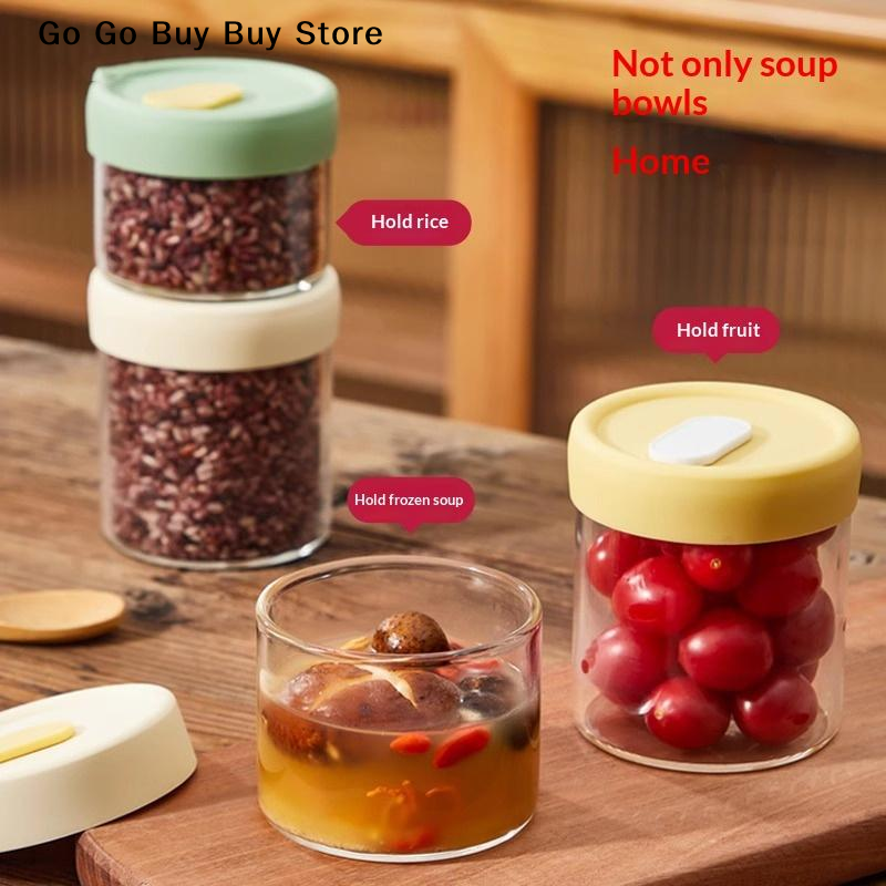 【ST】1Pc 240/400ML Glass Food S - Food Storage Silicone 评论和价格
