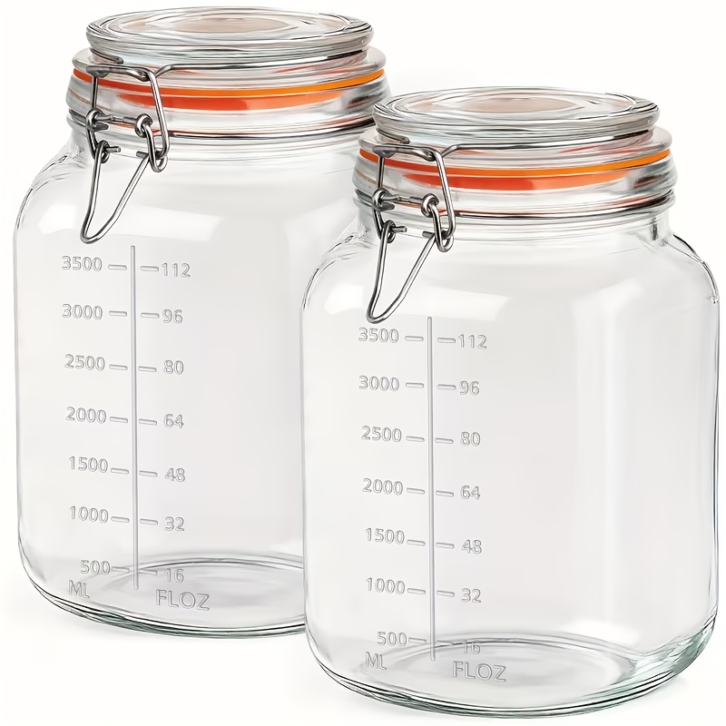 2-Pack 1-Gallon Wide-Mouth Gla - Food Storage Without Pantry 评论和价格